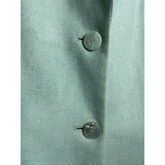Escada Light Blue Mint Wool Breasted Blazer 42 - Picture 2 of 10